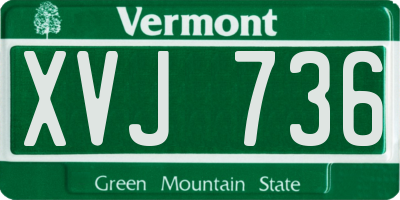 VT license plate XVJ736