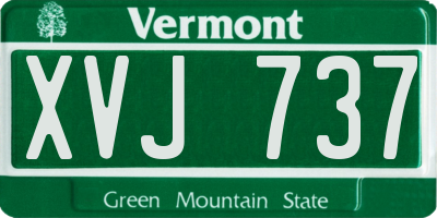 VT license plate XVJ737