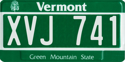 VT license plate XVJ741