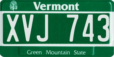 VT license plate XVJ743