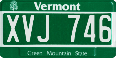 VT license plate XVJ746