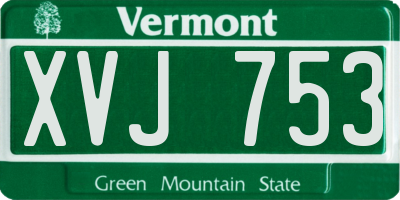 VT license plate XVJ753