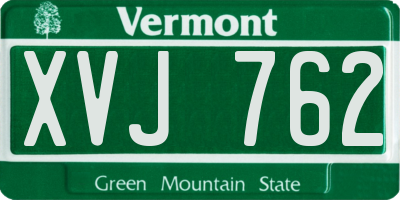 VT license plate XVJ762