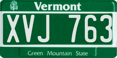 VT license plate XVJ763