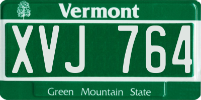 VT license plate XVJ764