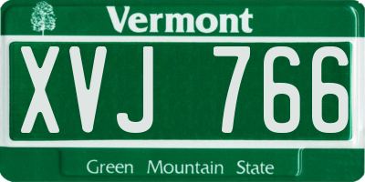 VT license plate XVJ766