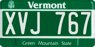 VT license plate XVJ767