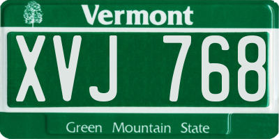 VT license plate XVJ768