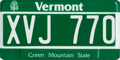 VT license plate XVJ770