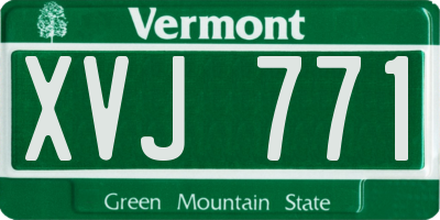 VT license plate XVJ771