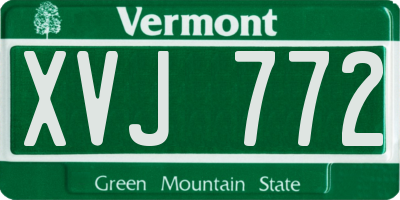 VT license plate XVJ772