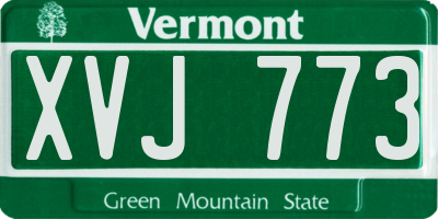 VT license plate XVJ773