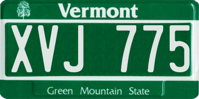 VT license plate XVJ775