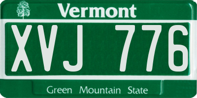 VT license plate XVJ776