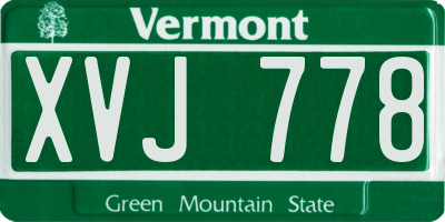 VT license plate XVJ778