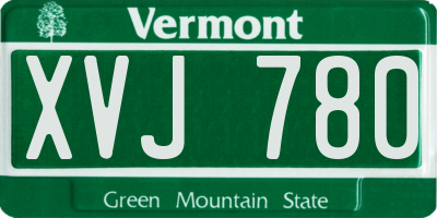VT license plate XVJ780