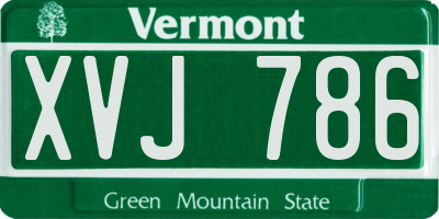 VT license plate XVJ786