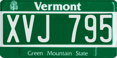 VT license plate XVJ795