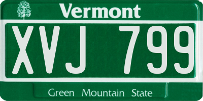 VT license plate XVJ799