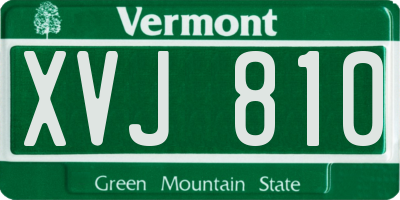 VT license plate XVJ810