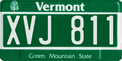 VT license plate XVJ811