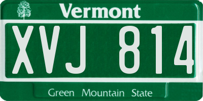 VT license plate XVJ814
