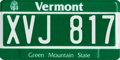 VT license plate XVJ817