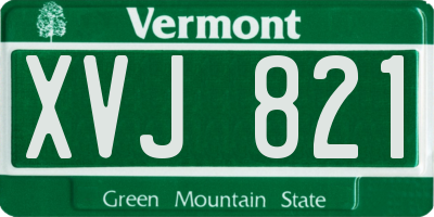 VT license plate XVJ821