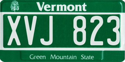 VT license plate XVJ823