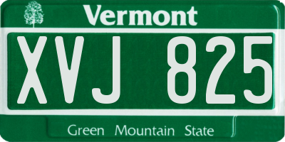 VT license plate XVJ825
