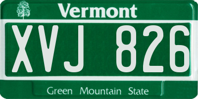 VT license plate XVJ826