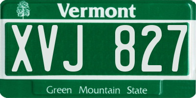 VT license plate XVJ827