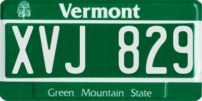 VT license plate XVJ829