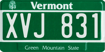 VT license plate XVJ831
