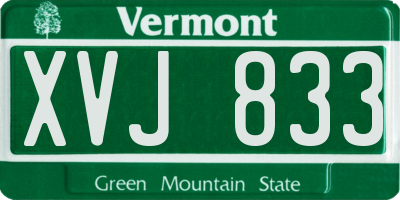 VT license plate XVJ833