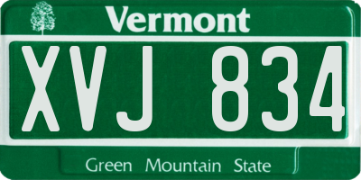 VT license plate XVJ834