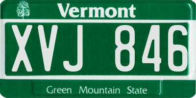 VT license plate XVJ846