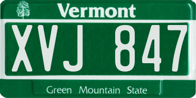 VT license plate XVJ847