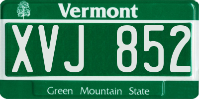 VT license plate XVJ852