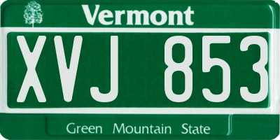 VT license plate XVJ853