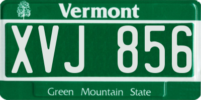 VT license plate XVJ856