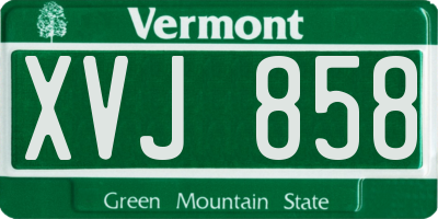 VT license plate XVJ858