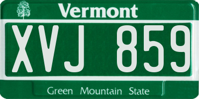 VT license plate XVJ859