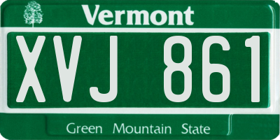 VT license plate XVJ861