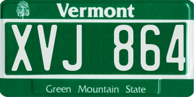 VT license plate XVJ864