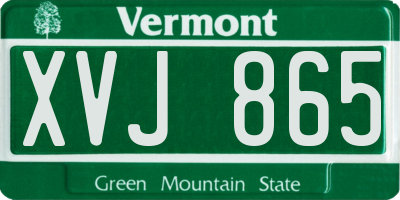VT license plate XVJ865