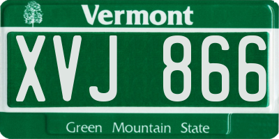 VT license plate XVJ866