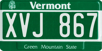 VT license plate XVJ867