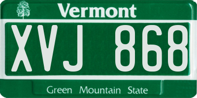 VT license plate XVJ868