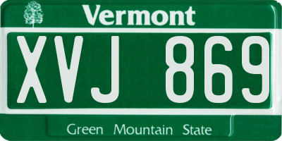 VT license plate XVJ869